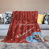 Aperturee - Aperturee Christmas Vibe Red Rhombus Lines Custom Photo Blanket